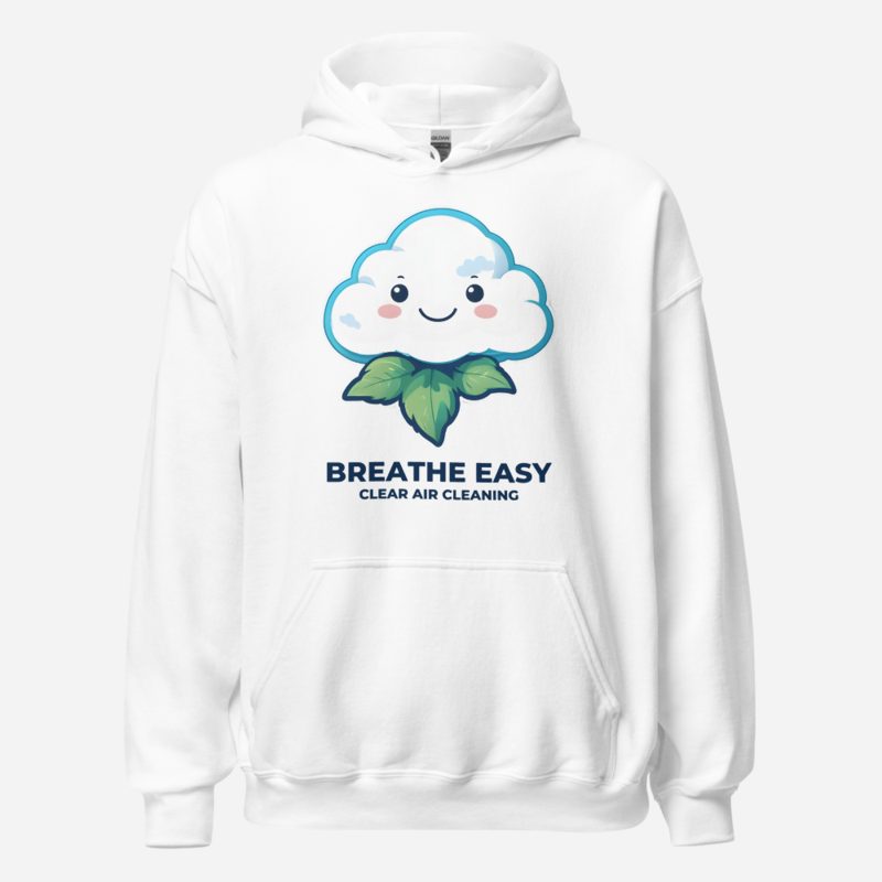 Clear Air Cleaning Breathe Easy Hoodie in White