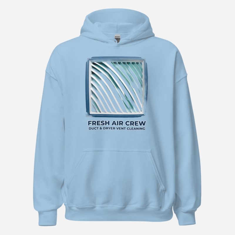 Clear Air Cleaning Fresh Air Crew Hoodie in Light Blue