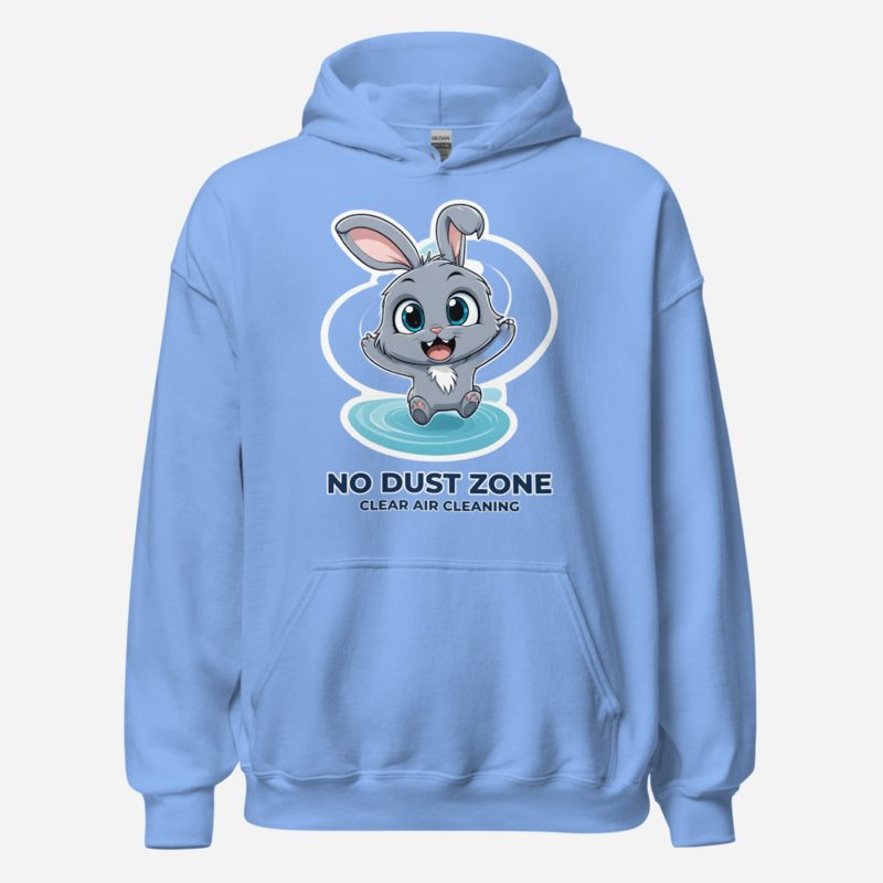 Clear Air Cleaning No Dust Zone Hoodie Carolina Blue