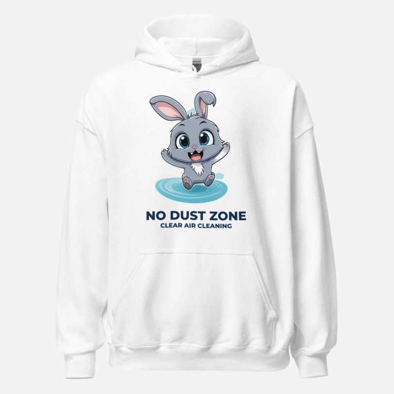 Clear Air Cleaning No Dust Zone Hoodie in White