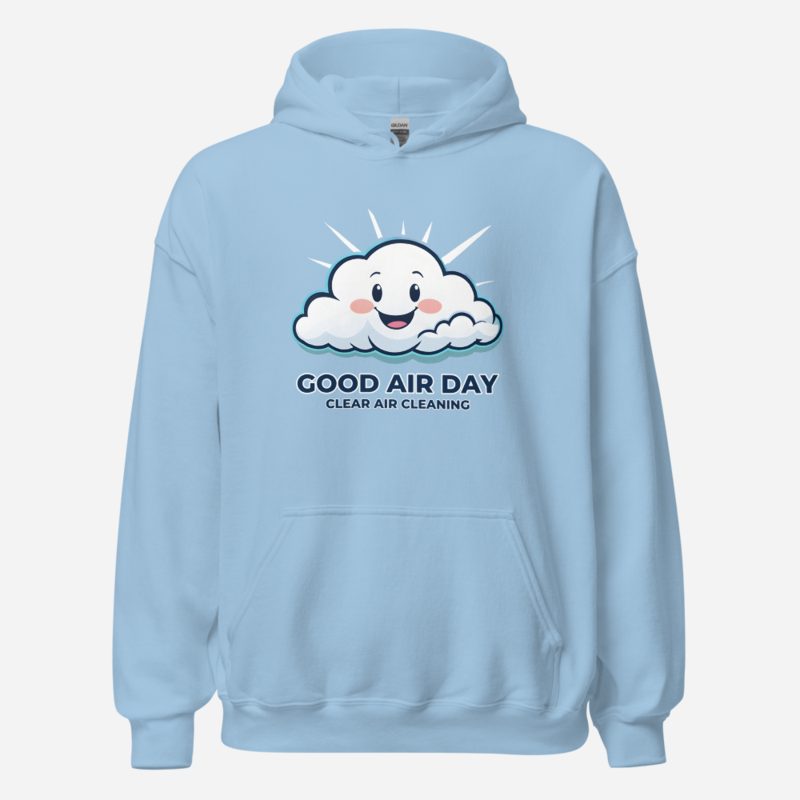 Clear Air Cleaning Good Air Day Hoodie Light Blue