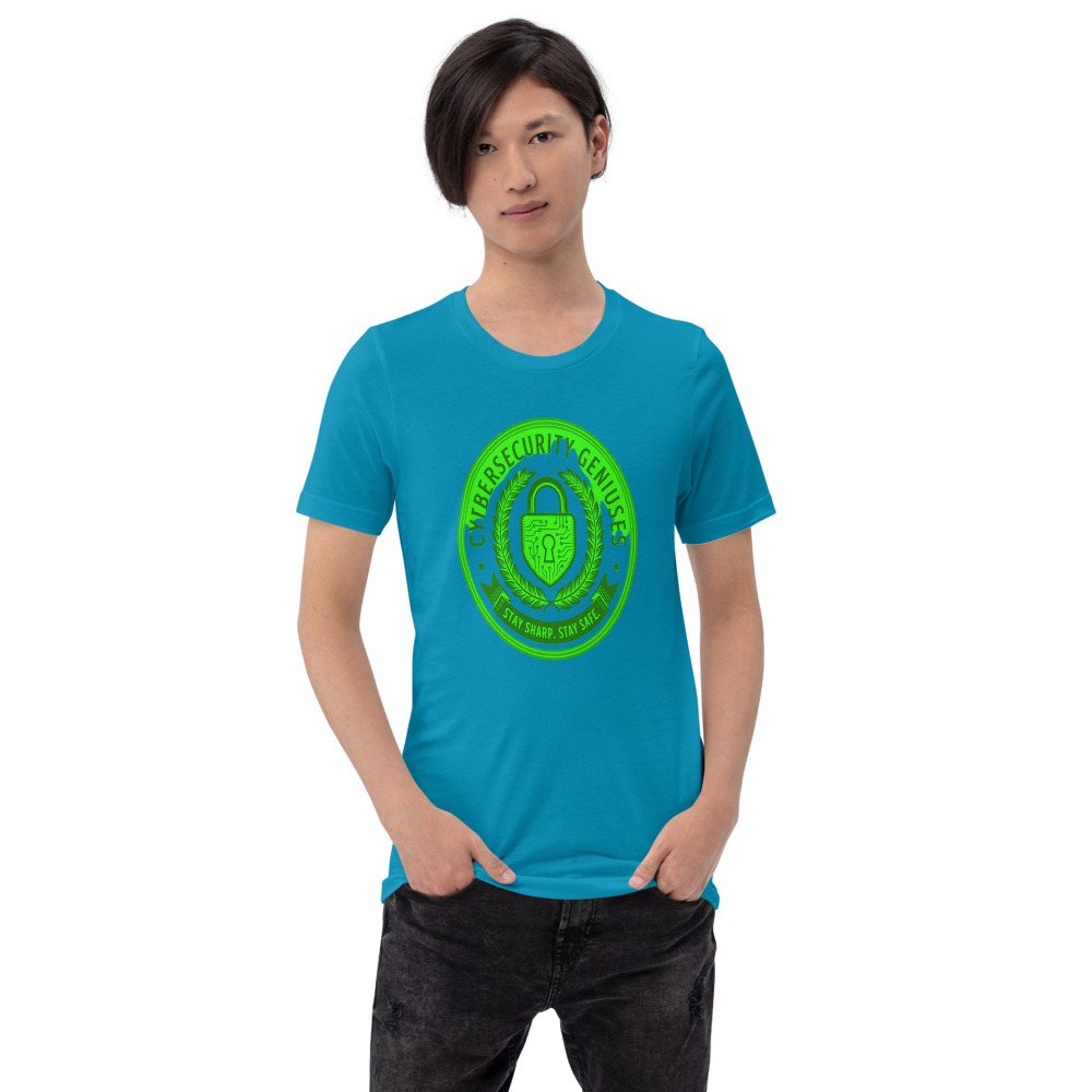 Cybersecurity Geniuses Shield Crest Tee Front