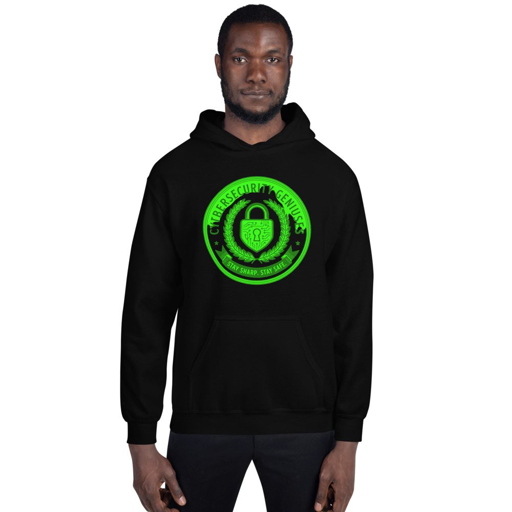 Cybersecurity Geniuses Shield Crest Hoodie Front