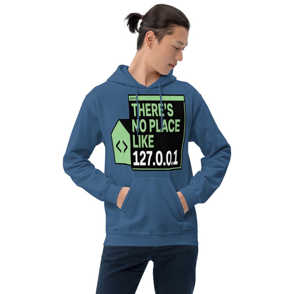 Cybersecurity Geniuses No Place Like 127.0.0.1 Hoodie Front