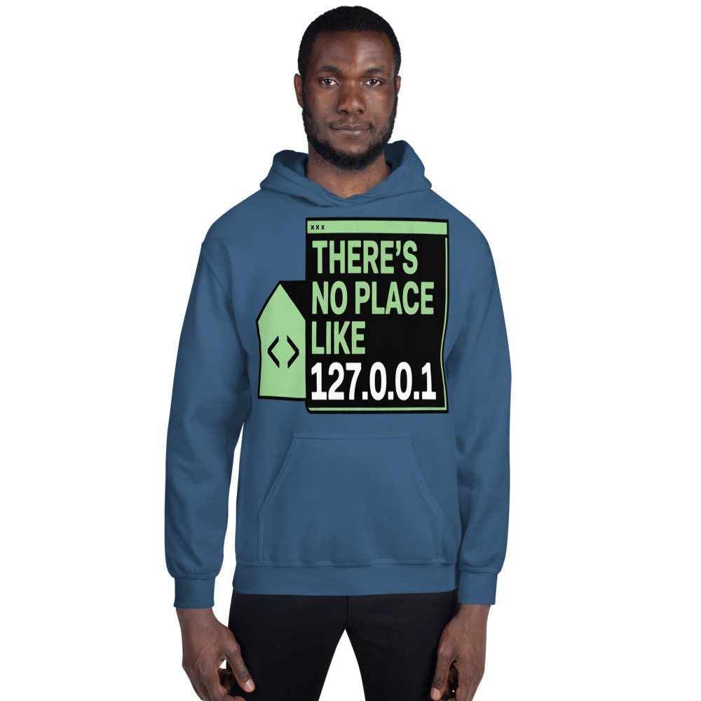 Cybersecurity Geniuses No Place Like 127.0.0.1 Hoodie Front