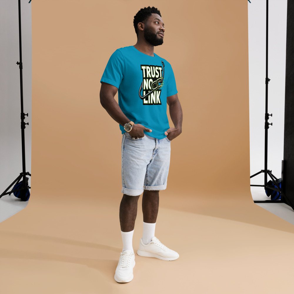 Cybersecurity Geniuses Trust No Link Tee Front