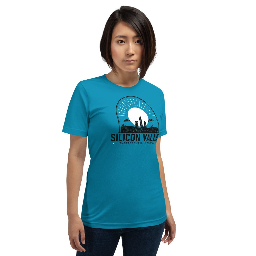 Cybersecurity Geniuses Silicon Valley Skyline Tee in Aqua