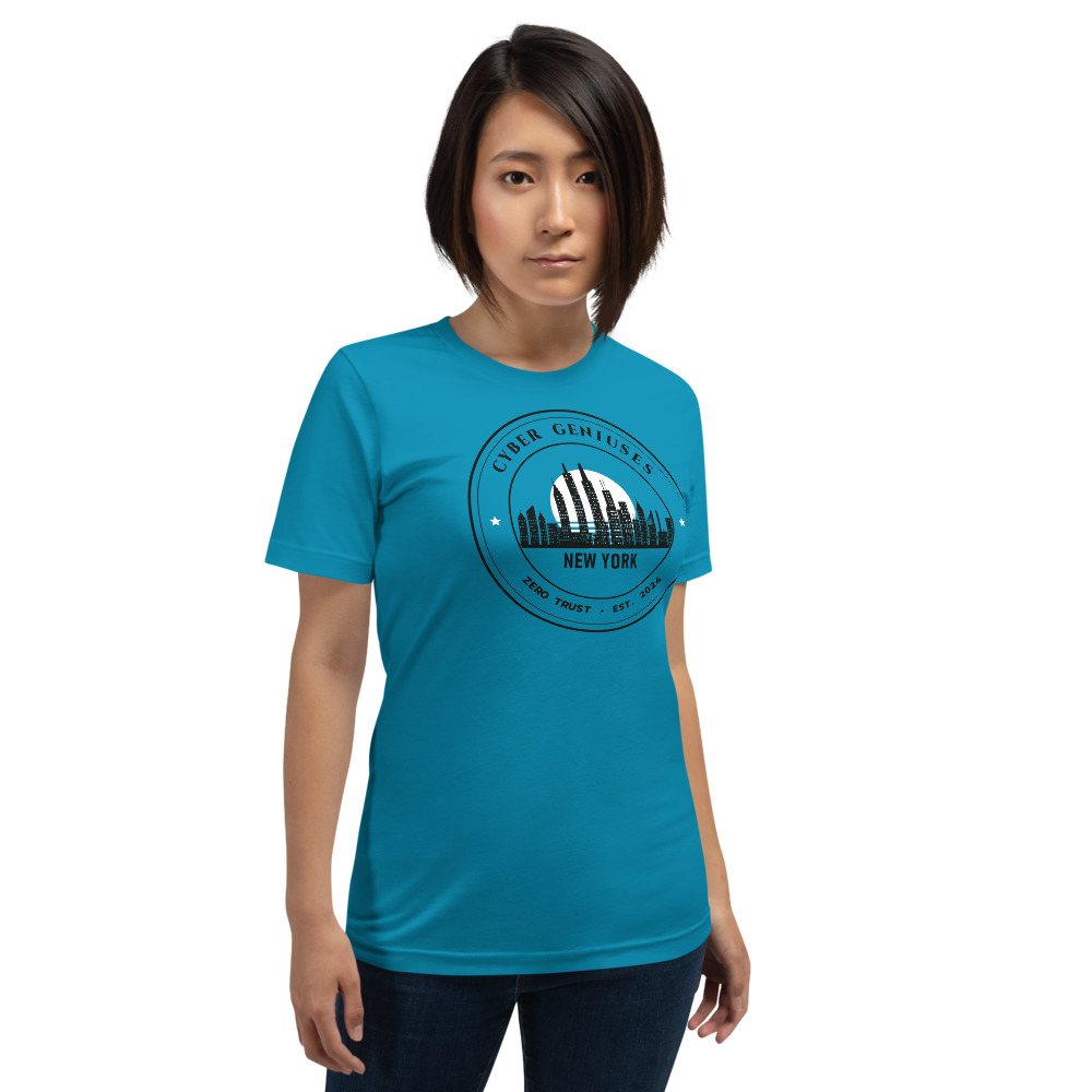 Cybersecurity Geniuses Zero Trust Crest Tee in Aqua