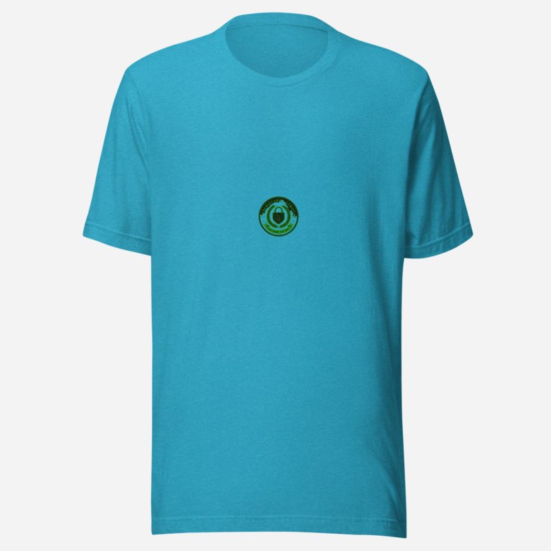 Cybersecurity Geniuses Shield Crest Tee Heather Aqua