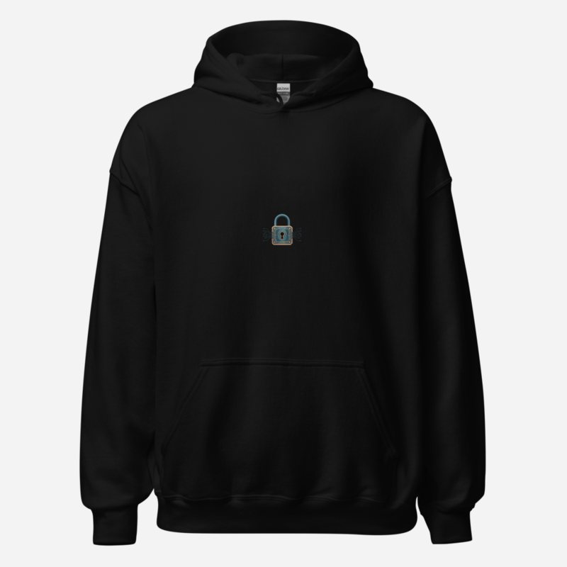 Cybersecurity Geniuses Lock Circuit Icon Hoodie Black