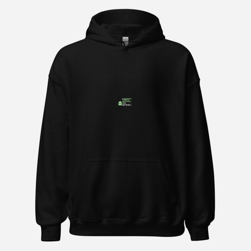 Cybersecurity Geniuses No Place Like 127.0.0.1 Hoodie Black