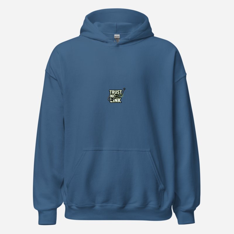 Cybersecurity Geniuses Trust No Link Hoodie Indigo Blue