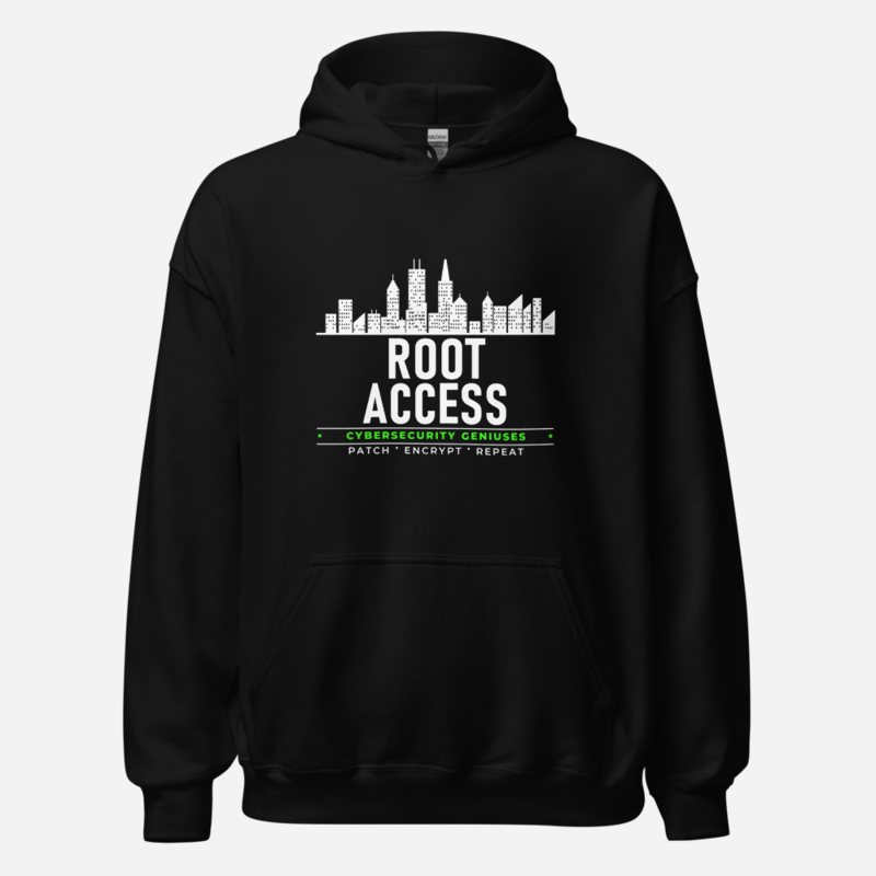 Cybersecurity Geniuses Root Access Badge Hoodie Black