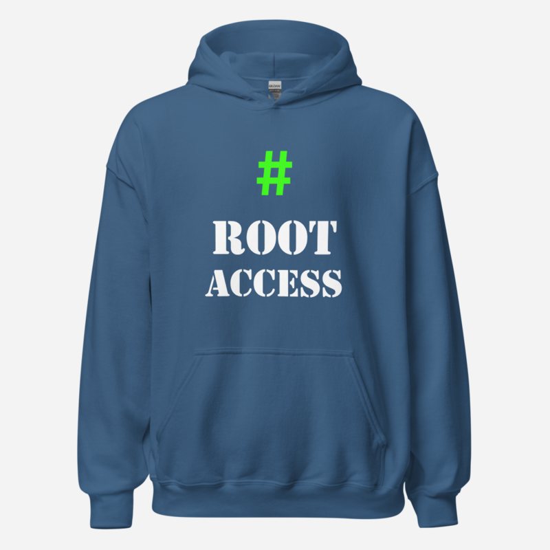 Cybersecurity Geniuses Root Access Hoodie Indigo Blue