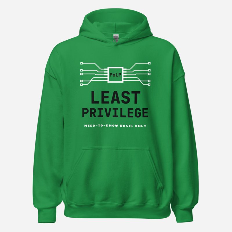 Cybersecurity Geniuses Least Privilege Hoodie Irish Green