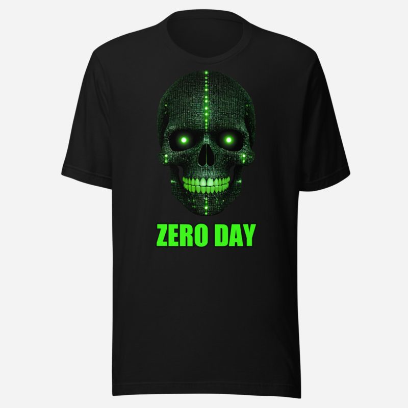 Cybersecurity Geniuses Zero Day Binary Skull Tee in Black