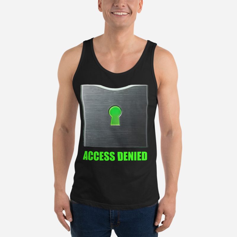 Cybersecurity Geniuses Access Denied Neon Lock Tank