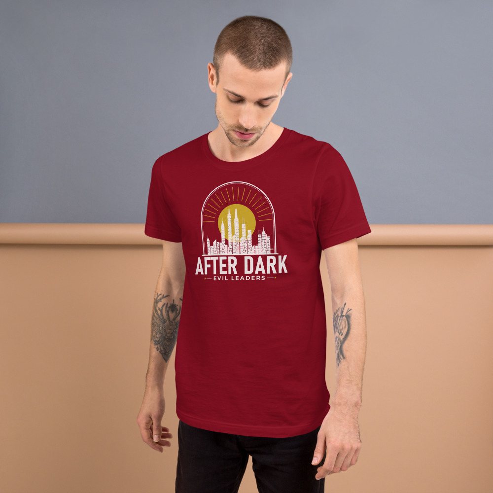 Evil Leaders After Dark Skyline Tee in Cardinal