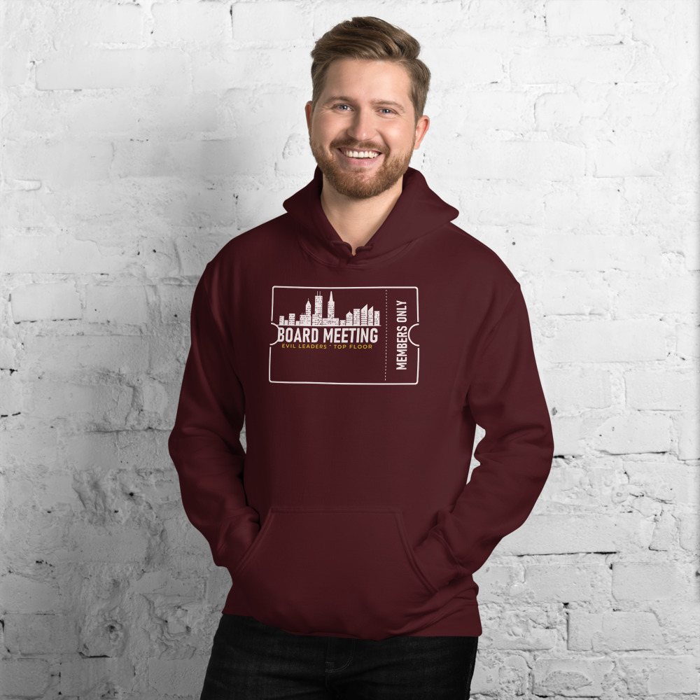 Evil Leaders Board Meeting Ticket Hoodie in Maroon