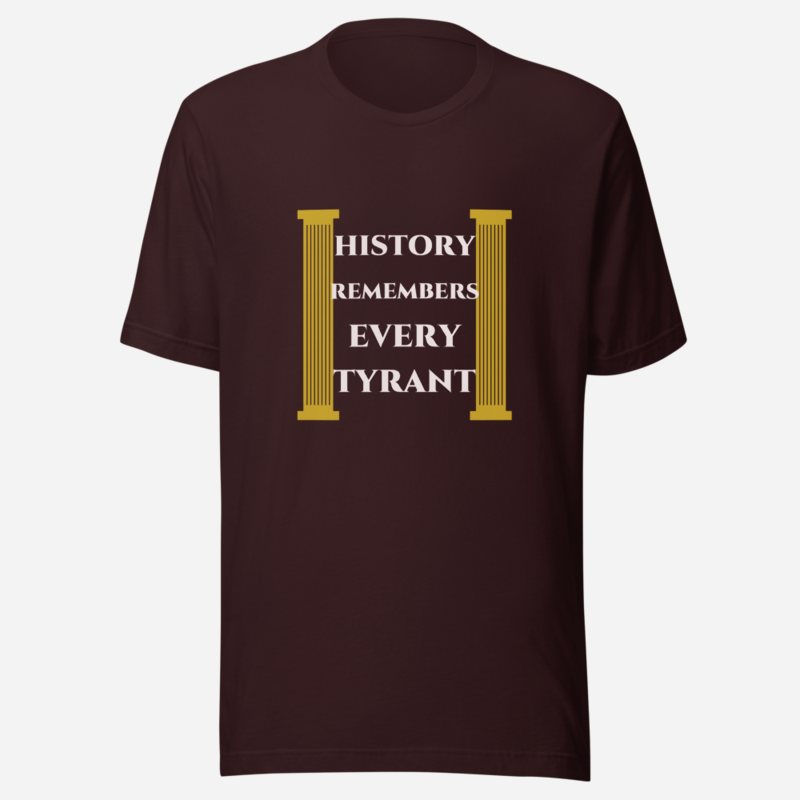 Evil Leaders History Remembers Every Tyrant Tee in Oxblood Black