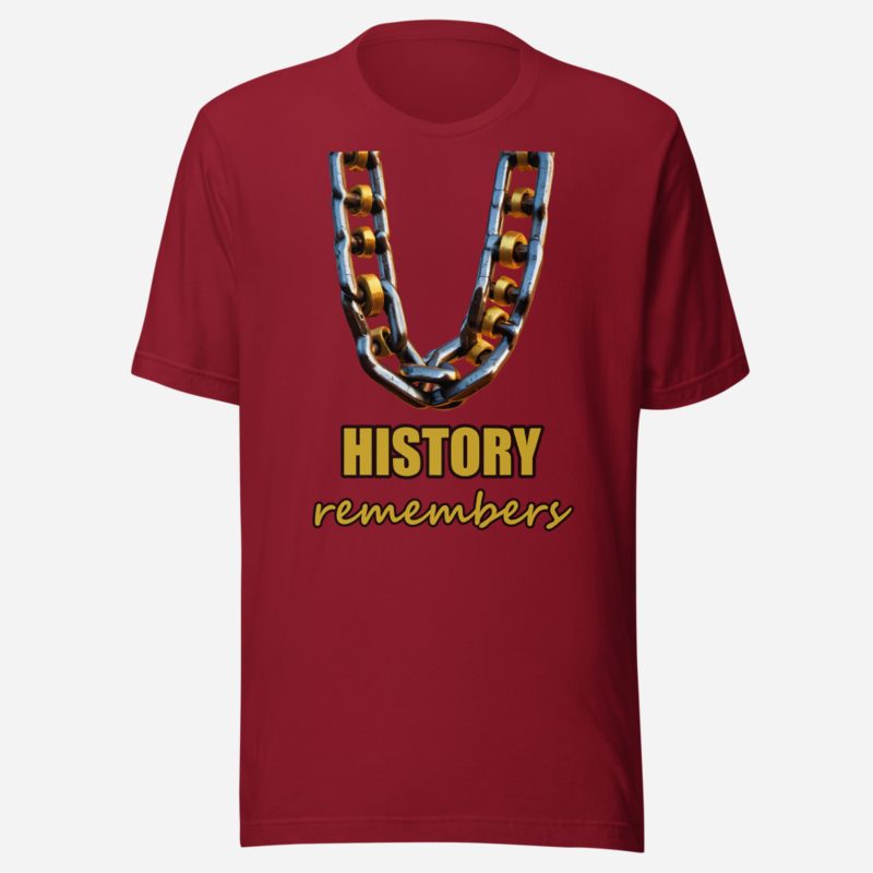Evil Leaders History Remembers Broken Chains Tee in Cardinal