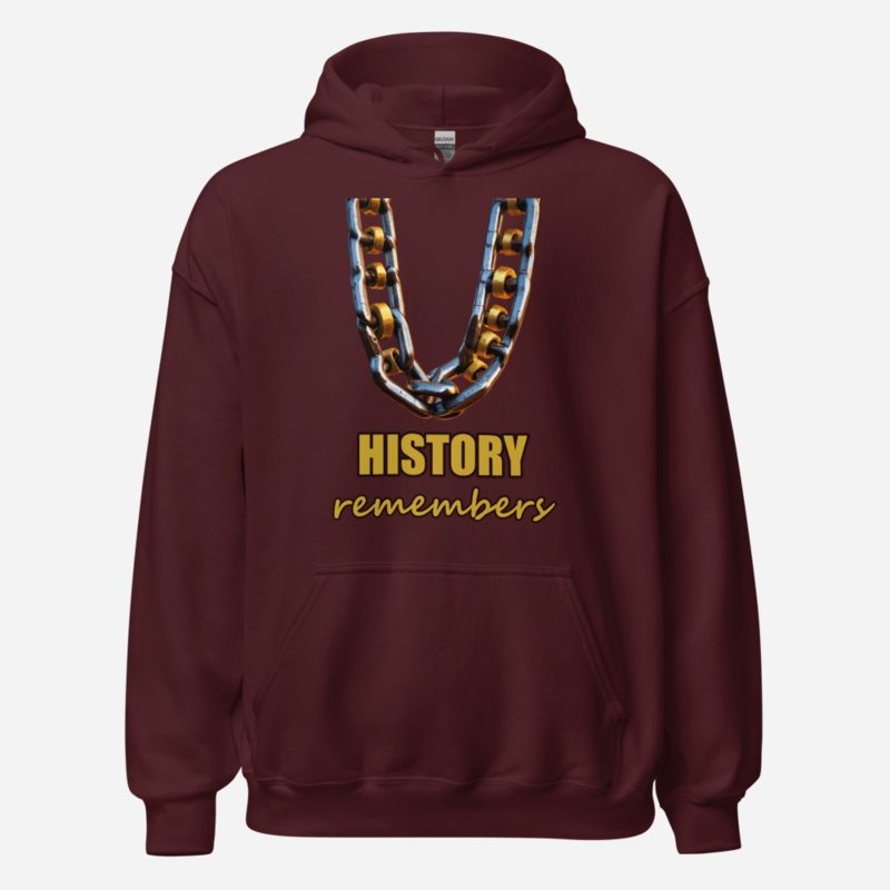 Evil Leaders History Remembers Broken Chains Hoodie in Maroon