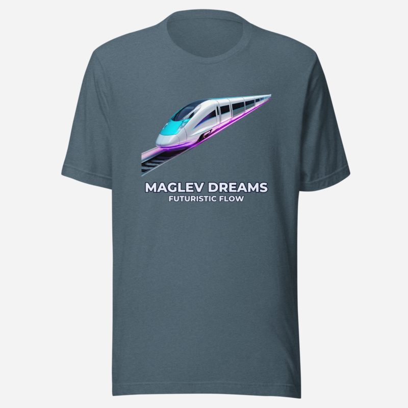 Futuristic Flow Maglev Dreams Tee in Heather Slate