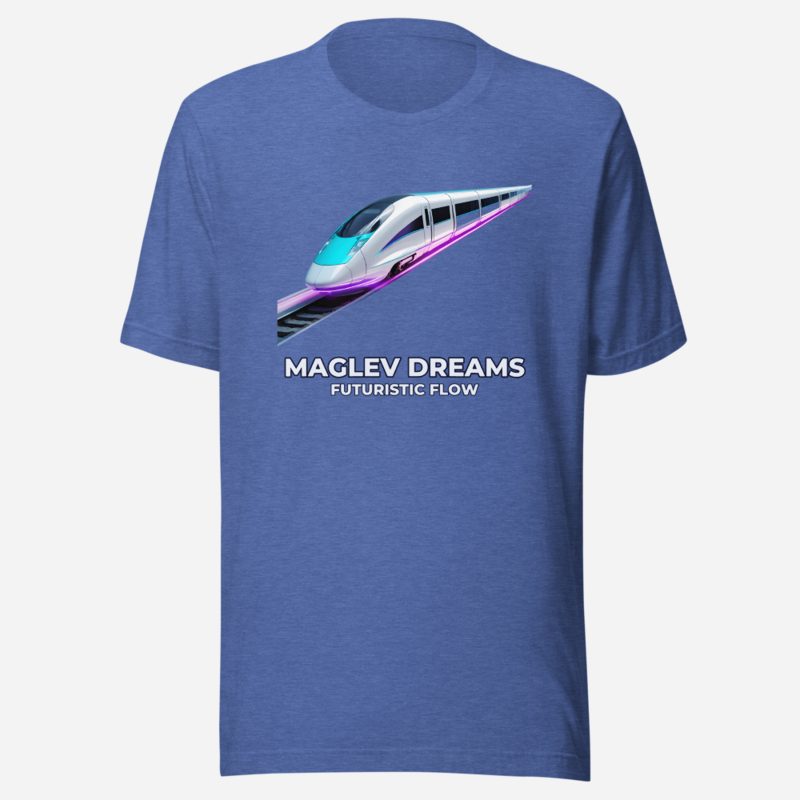 Futuristic Flow Maglev Dreams Tee in Heather True Royal