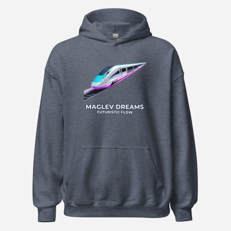 Futuristic Flow Maglev Dreams Hoodie in Heather Sport Dark Navy