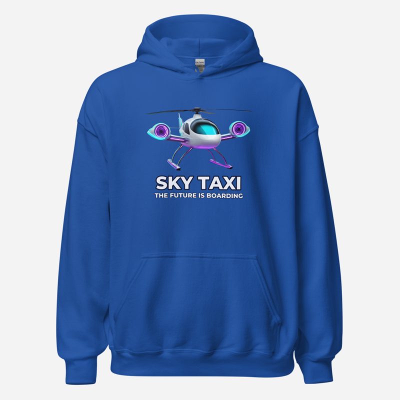 Futuristic Flow Sky Taxi Hoodie in Royal