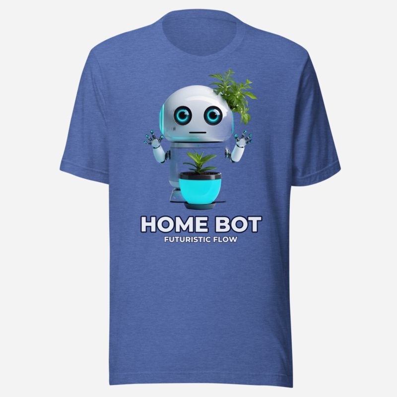 Futuristic Flow Home Bot Tee in Heather True Royal