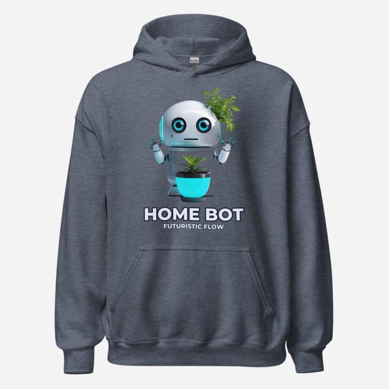 Futuristic Flow Home Bot Hoodie in Heather Sport Dark Navy