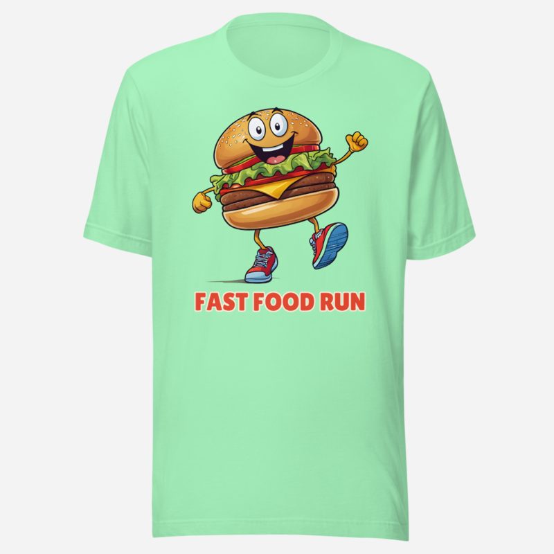 Fast Food Run Burger Run Tee in Mint