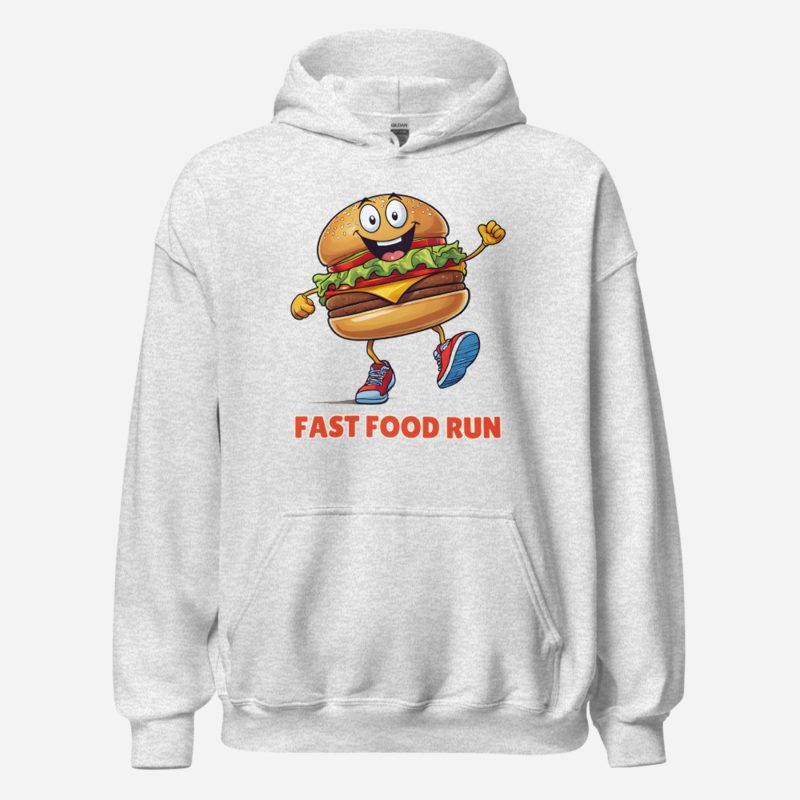 Fast Food Run Burger Run Hoodie Ash
