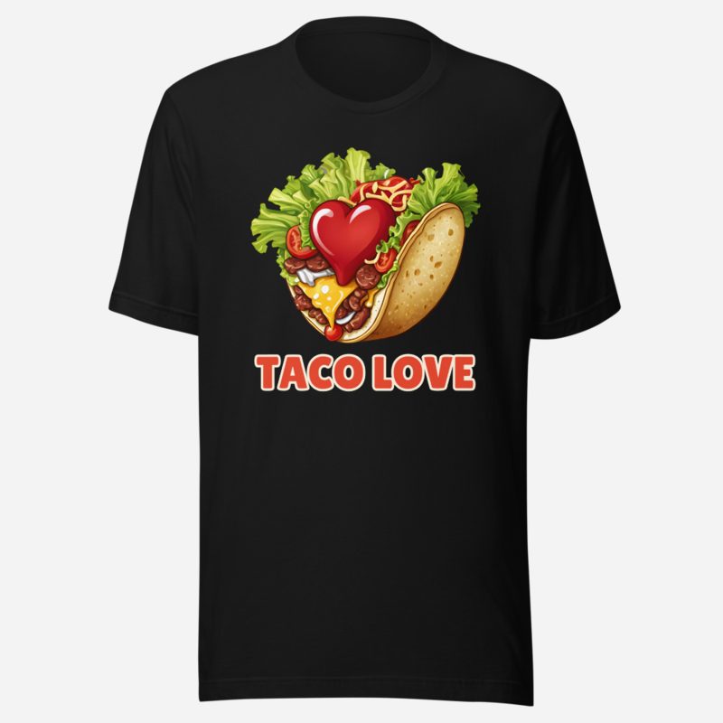 Fast Food Run Taco Love Tee in Black