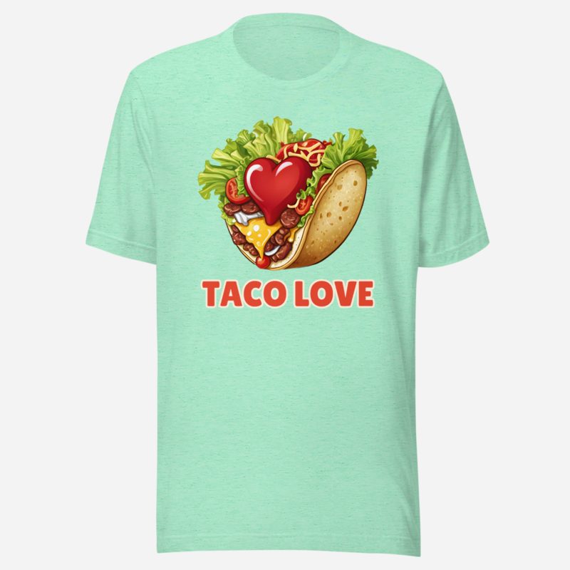 Fast Food Run Taco Love Tee Heather Mint