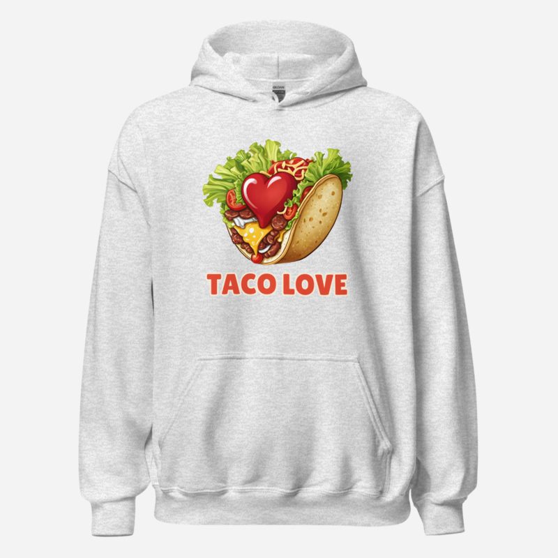 Fast Food Run Taco Love Hoodie in Ash