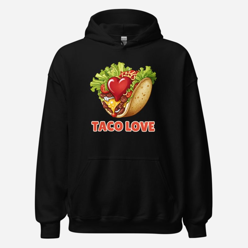 Fast Food Run Taco Love Hoodie in Black