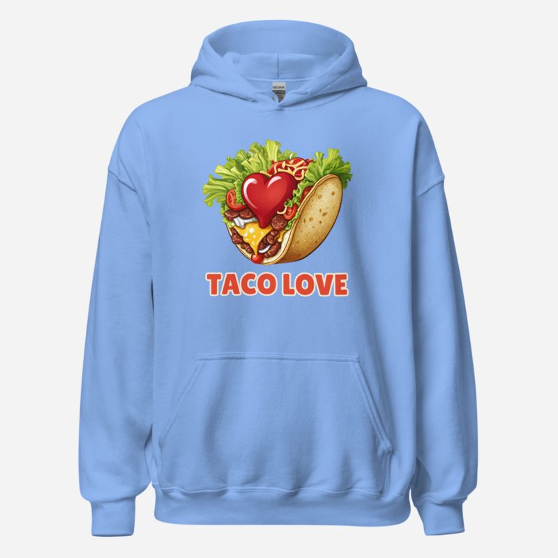 Fast Food Run Taco Love Hoodie in Carolina Blue