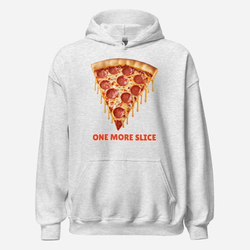 Fast Food Run One More Slice Hoodie in Ash