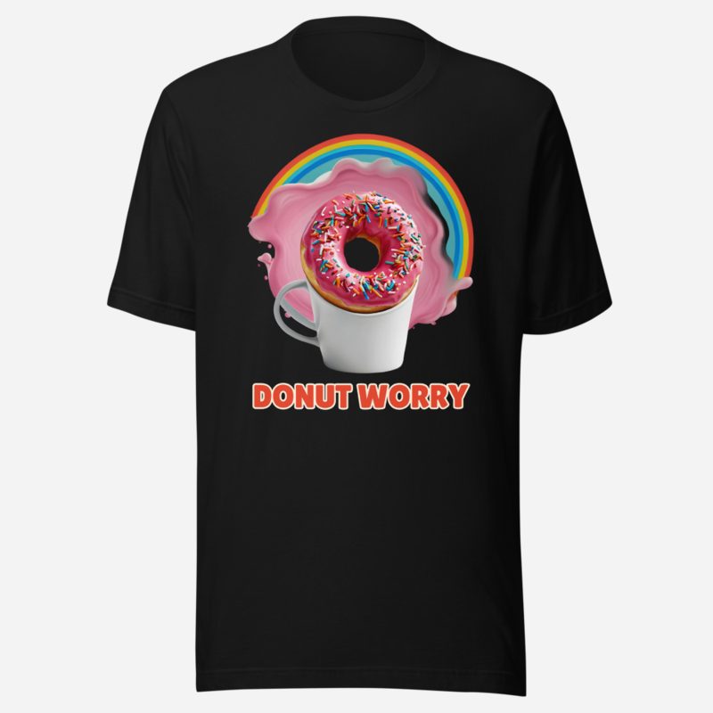 Fast Food Run Donut Worry Tee in Black