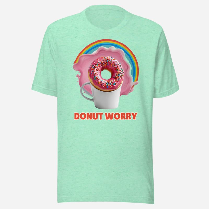 Fast Food Run Donut Worry Tee Heather Mint