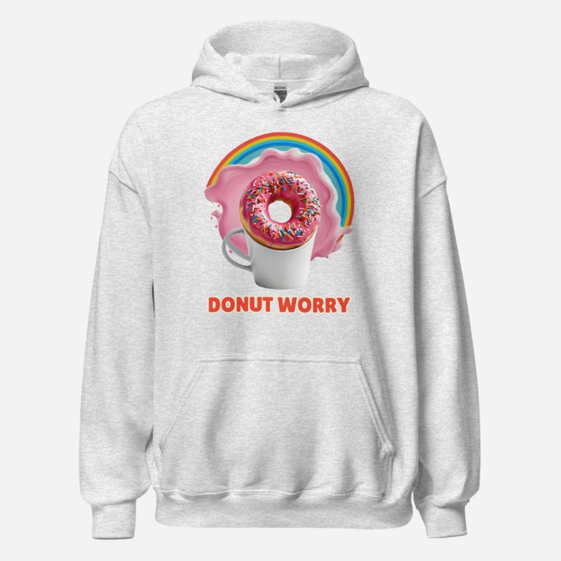 Fast Food Run Donut Worry Hoodie Ash