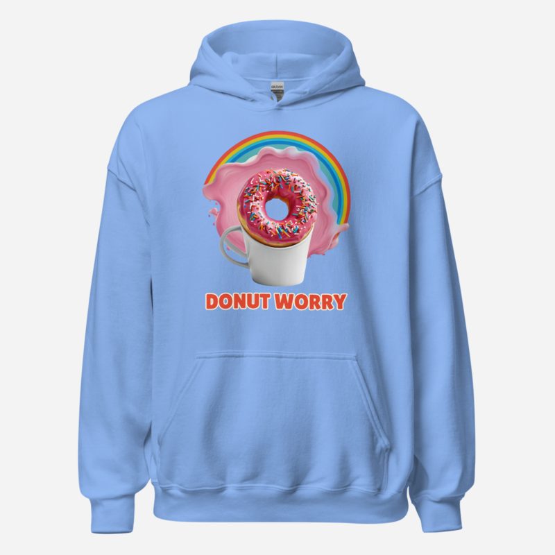 Fast Food Run Donut Worry Hoodie in Carolina Blue