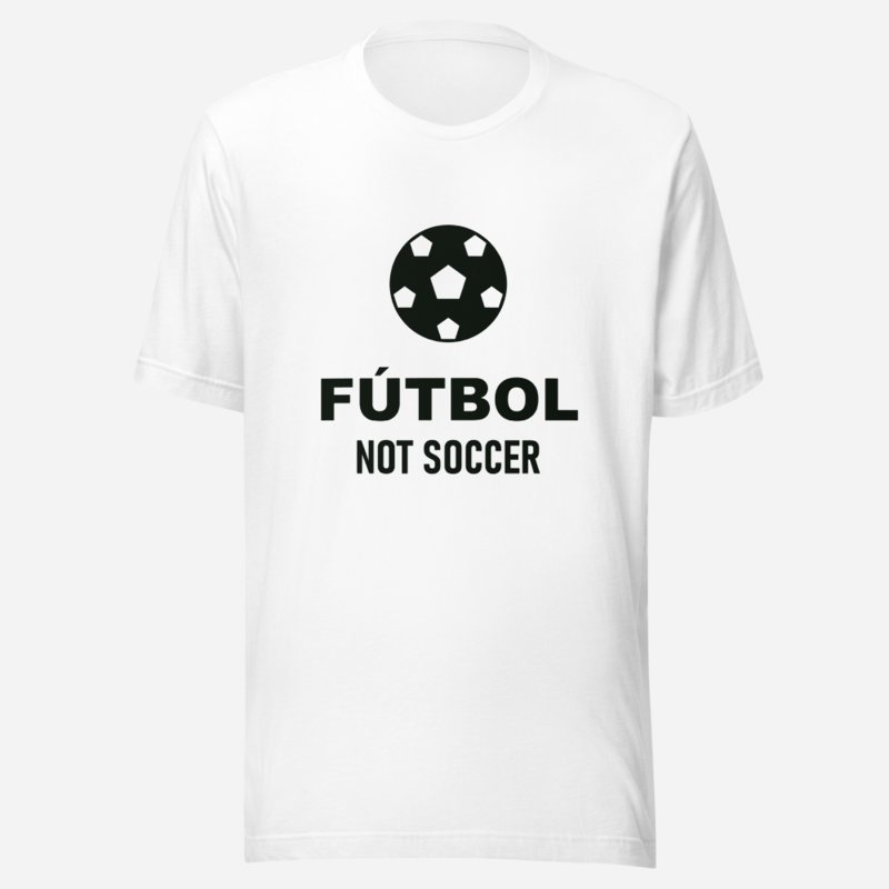 Top Gaming Society Futbol Not Soccer Bold Tee in White