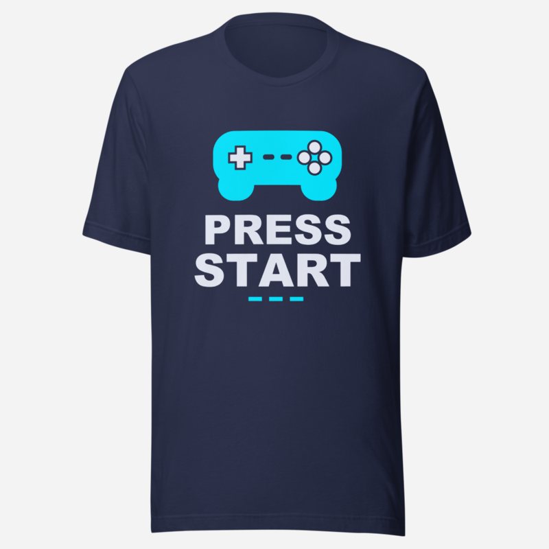 Top Gaming Society Press Start Tee Navy
