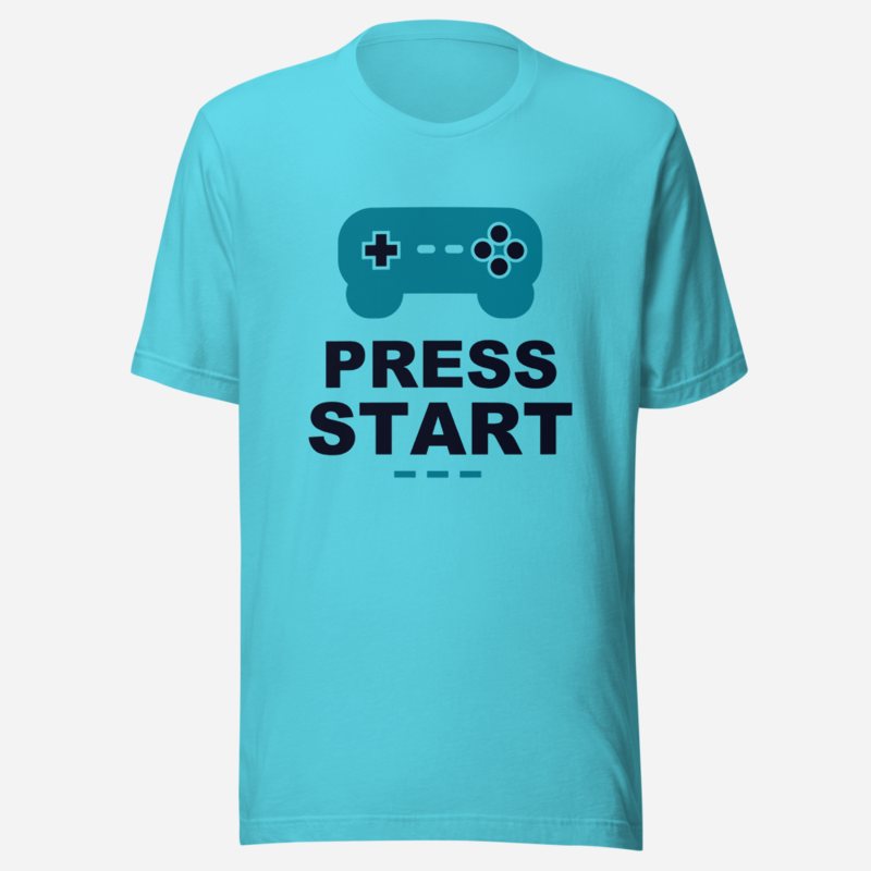 Top Gaming Society Press Start Tee in Turquoise
