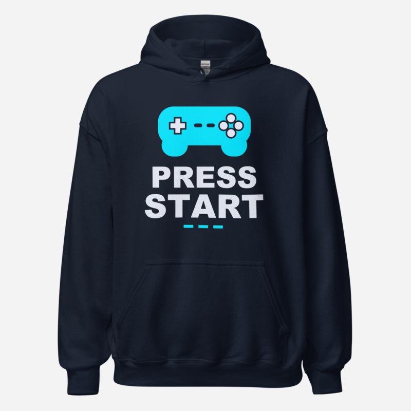 Top Gaming Society Press Start Hoodie in Navy
