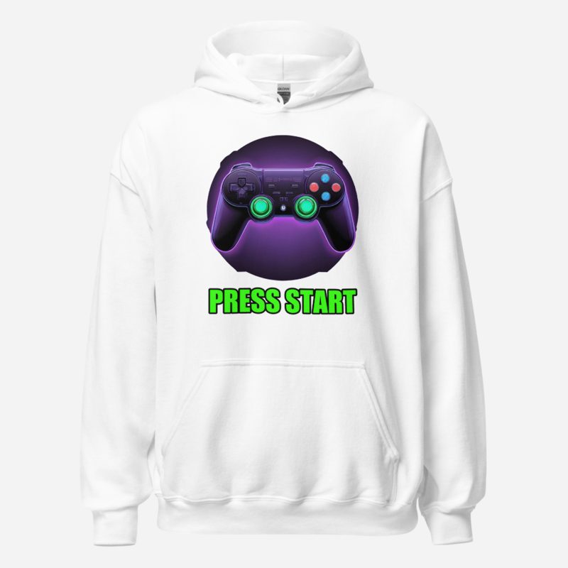 Top Gaming Society Press Start Controller Hoodie in White