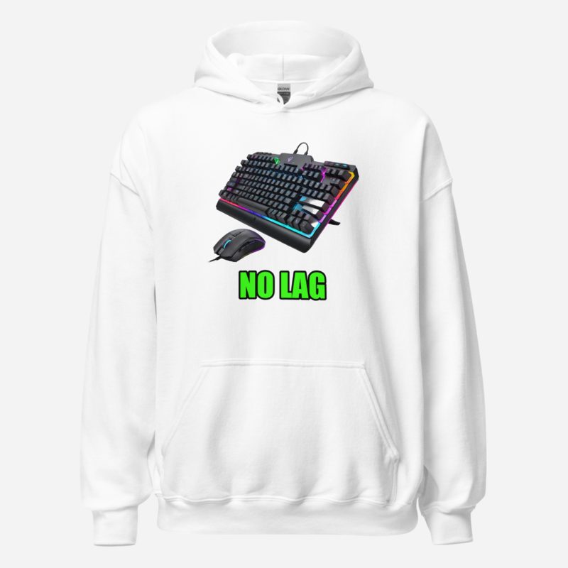 Top Gaming Society No Lag Keyboard Hoodie White